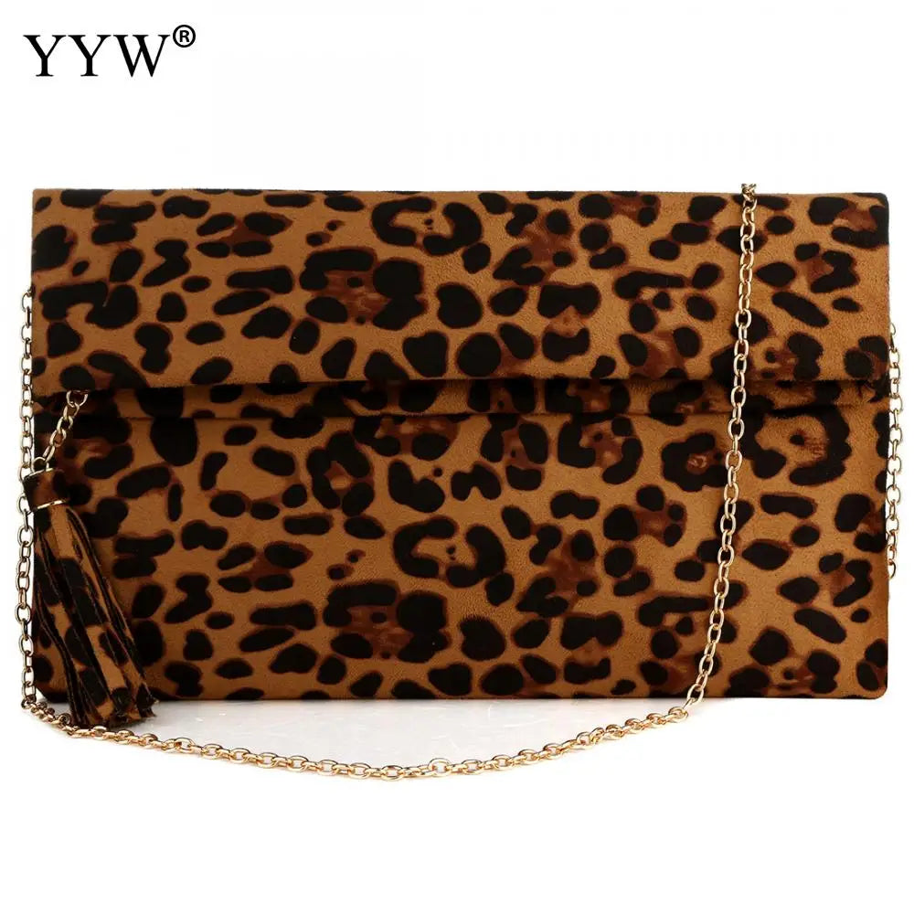Leopard Brown Evening Bags Clutch Crossbody Bag Vintage Clutches And Purse