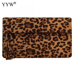 Leopard Brown Evening Bags Clutch Crossbody Bag Vintage Clutches And Purse