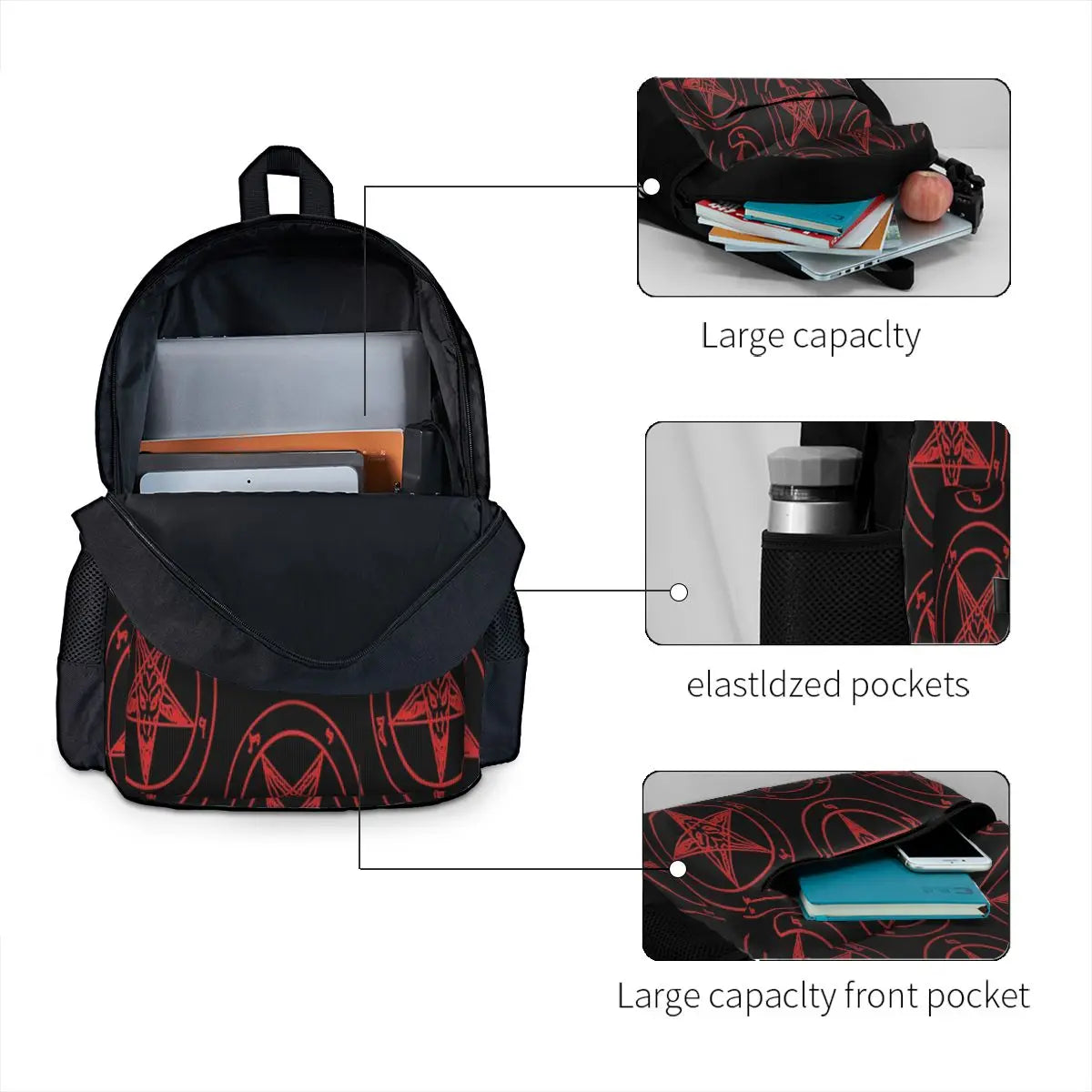 Baphomet Harajuku Backpacks Men's & Women's Bag