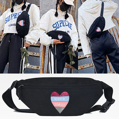 Red Diamond Print Waist Bag Chest Bag Shoulder Messenger Bag
