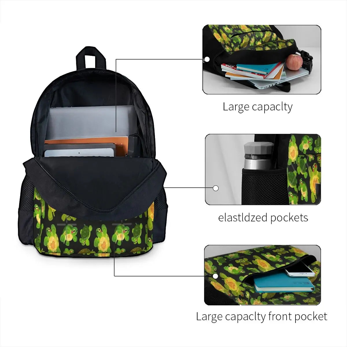 Red-Eared Slider Men's Dark Backpack