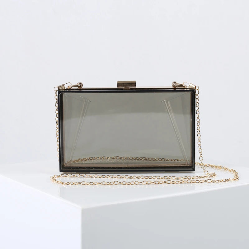 Clear Jelly Clutch Bag Transparent Crossbody Purse High Acrylic Candy Red