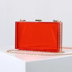 Clear Jelly Clutch Bag Transparent Crossbody Purse High Acrylic Candy Red