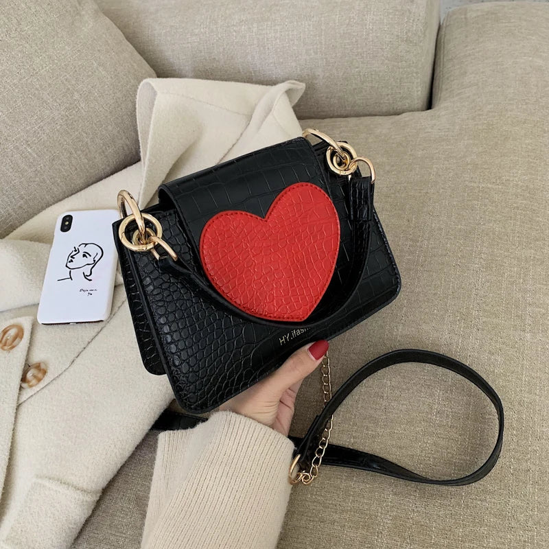 Red Heart Lady Shoulder Bag Love Women Handbag Gift Bag Women Messenger Bag