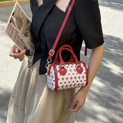Red Heart Women's Hand Pillow Bag Retro Female Clutch Purse