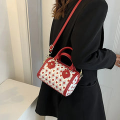 Red Heart Women's Hand Pillow Bag Retro Female Clutch Purse