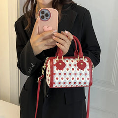 Red Heart Women's Hand Pillow Bag Retro Female Clutch Purse