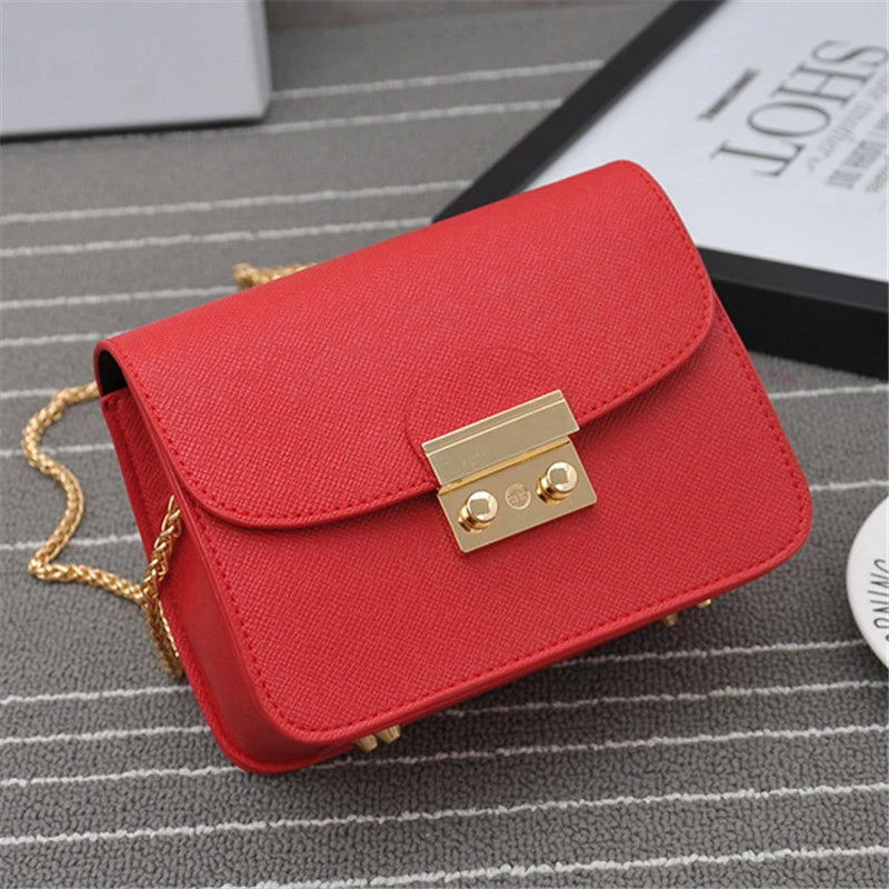 Red Mini Bag Women Shoulder Bags Flap Leather Crossbody Bags Women
