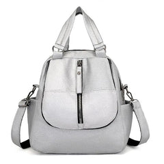 Red PU Leather Women Backpacks Shoulder Crossbody Bags for Girl Bookbags