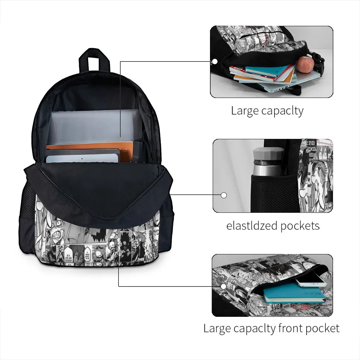 Red Riot Manly-Hearted Hero Backpacks Men's Backpacks Bags For Women