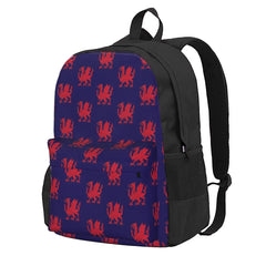 Red Welsh Dragon Flag Backpack Men's Women's Retro School Bag