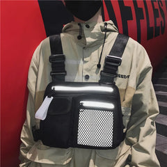 Reflective Chest Bag Nylon Geometric Street Wear Crossbody Bag