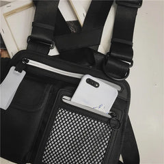 Reflective Chest Bag Nylon Geometric Street Wear Crossbody Bag