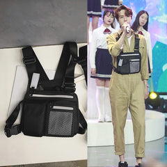 Reflective Chest Bag Nylon Geometric Street Wear Crossbody Bag