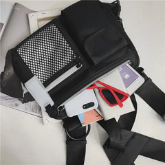 Reflective Chest Bag Nylon Geometric Street Wear Crossbody Bag