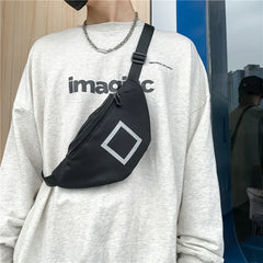 Reflective Geometric Pattern Chest Waist Bag Fanny Pack Mini Crossbody Phone Bag