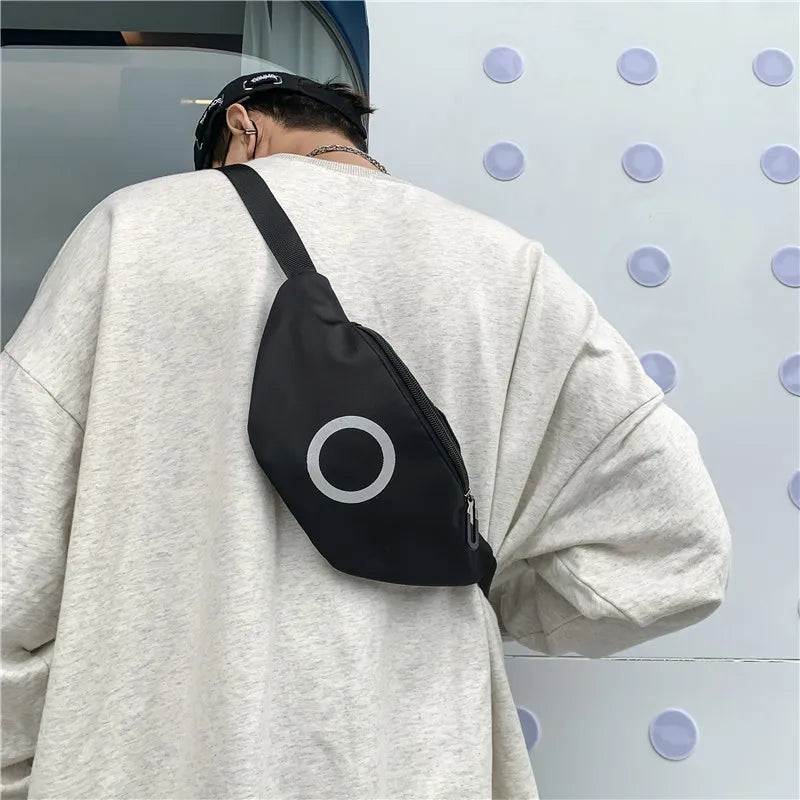Reflective Geometric Pattern Chest Waist Bag Fanny Pack Mini Crossbody Phone Bag