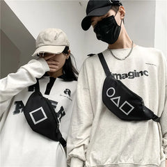 Reflective Geometric Pattern Chest Waist Bag Fanny Pack Mini Crossbody Phone Bag
