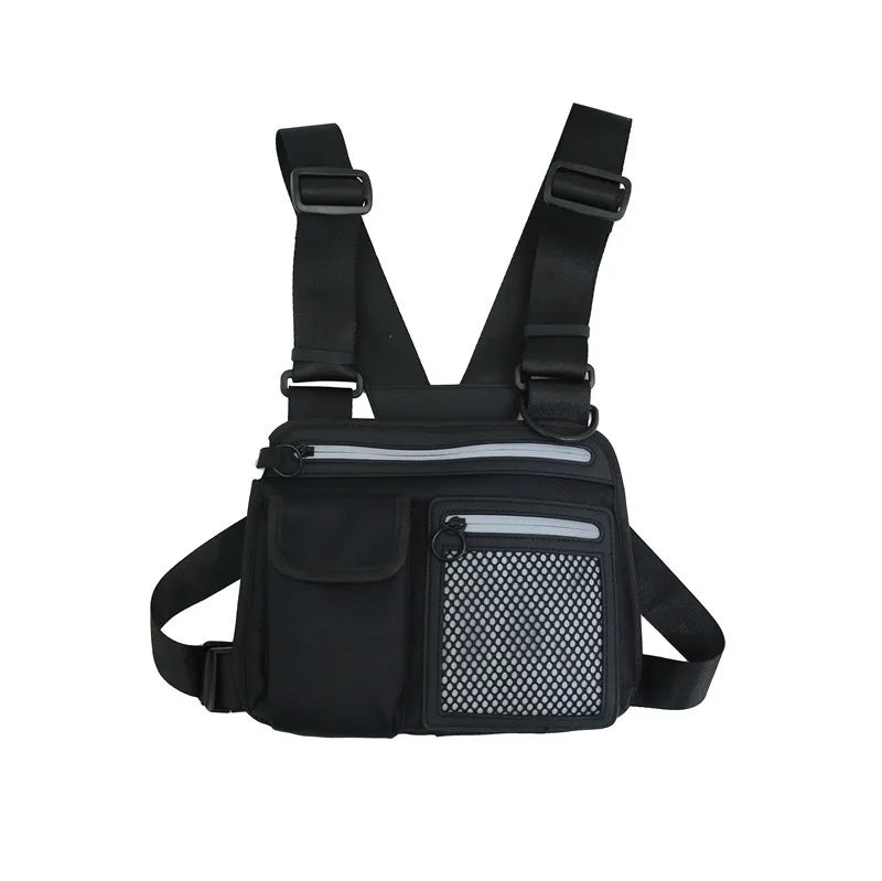 Reflective Men Chest Rig Bag Tactical Hip-hop Chest Bag Men Functional Vest Pack