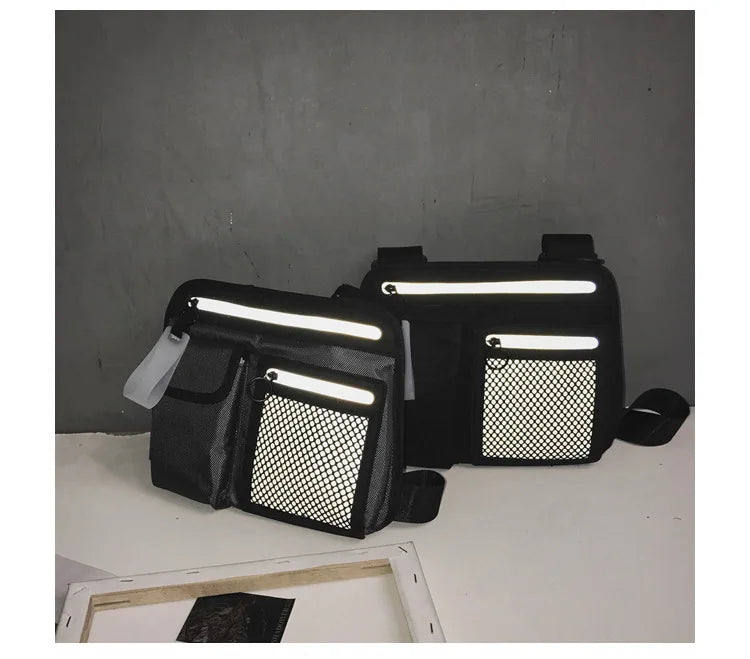 Reflective Men Chest Rig Bag Tactical Hip-hop Chest Bag Men Functional Vest Pack