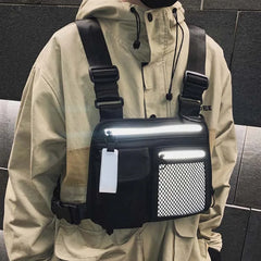 Reflective Men Chest Rig Bag Tactical Hip-hop Chest Bag Men Functional Vest Pack
