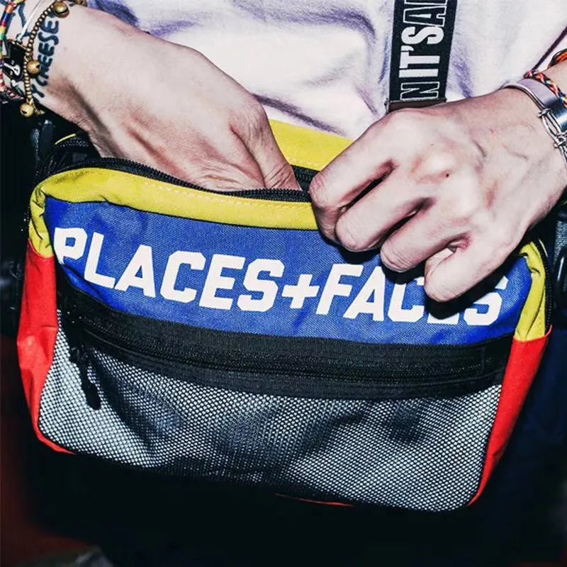 P+F Reflective Waist Bag Hip Hop Casual Crossbody Satchel