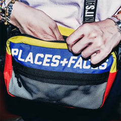 P+F Reflective Waist Bag Hip Hop Casual Crossbody Satchel