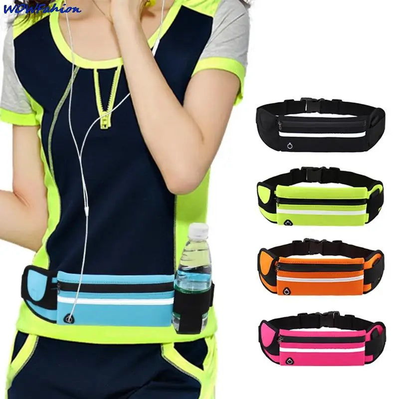 Reflective Running Waist Bag Waterproof Sports Gym Mobile Phone Bag Men Women