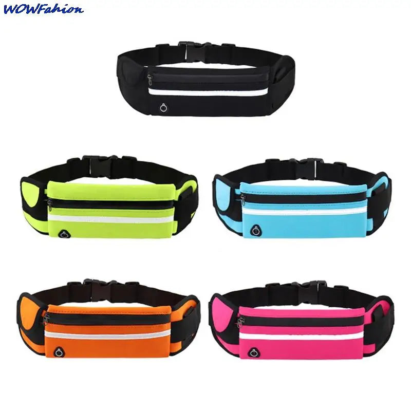 Reflective Running Waist Bag Waterproof Sports Gym Mobile Phone Bag Men Women