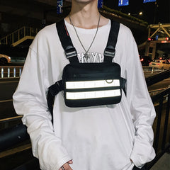 Reflective Streetwear Tactical Vest Chest Bags Hip Hop Crossbody Techwear Pack