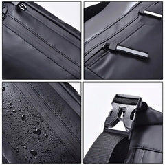 Reflective Zipper Chest Bags for Women PU Leather Multifunction Three Pockets