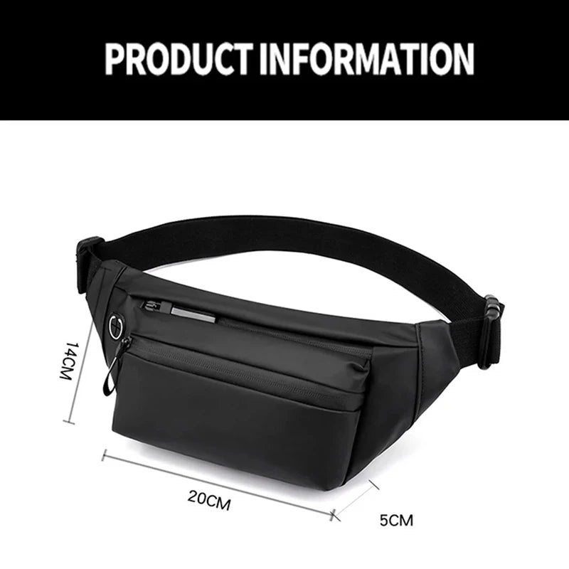 Reflective Zipper Chest Bags for Women PU Leather Multifunction Three Pockets