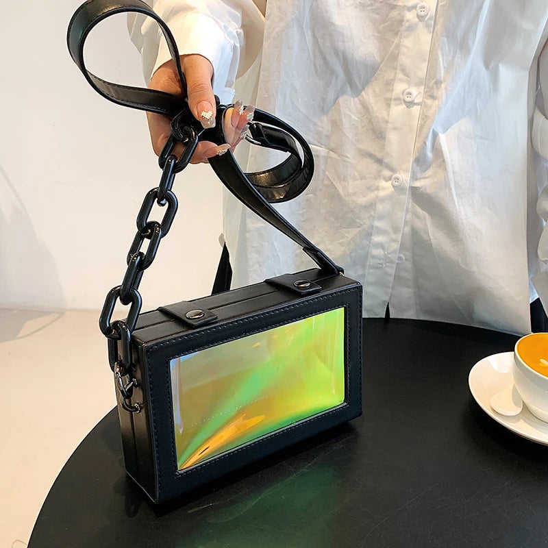 Transparent Reflective Chain Messenger Bag Mini Shoulder Bag