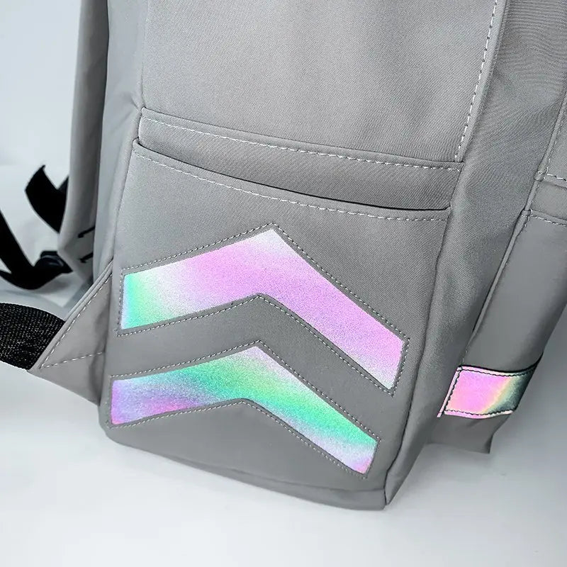 Reflective Stripes Backpack Unisex Waterproof Oxford Backpack