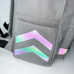 Reflective Stripes Backpack Unisex Waterproof Oxford Backpack