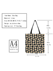 Floral Art Open Belt Tote Bag Lady Daisy Plant Eco Friendly Handbag