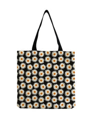 Floral Art Open Belt Tote Bag Lady Daisy Plant Eco Friendly Handbag