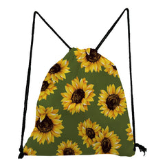 Yellow Sunflower Floral Backpack for Students