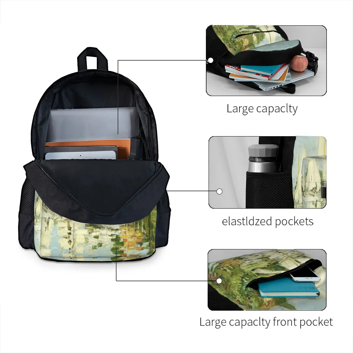 Monet Regattas At Argenteuil Backpacks Men's Bags For Women