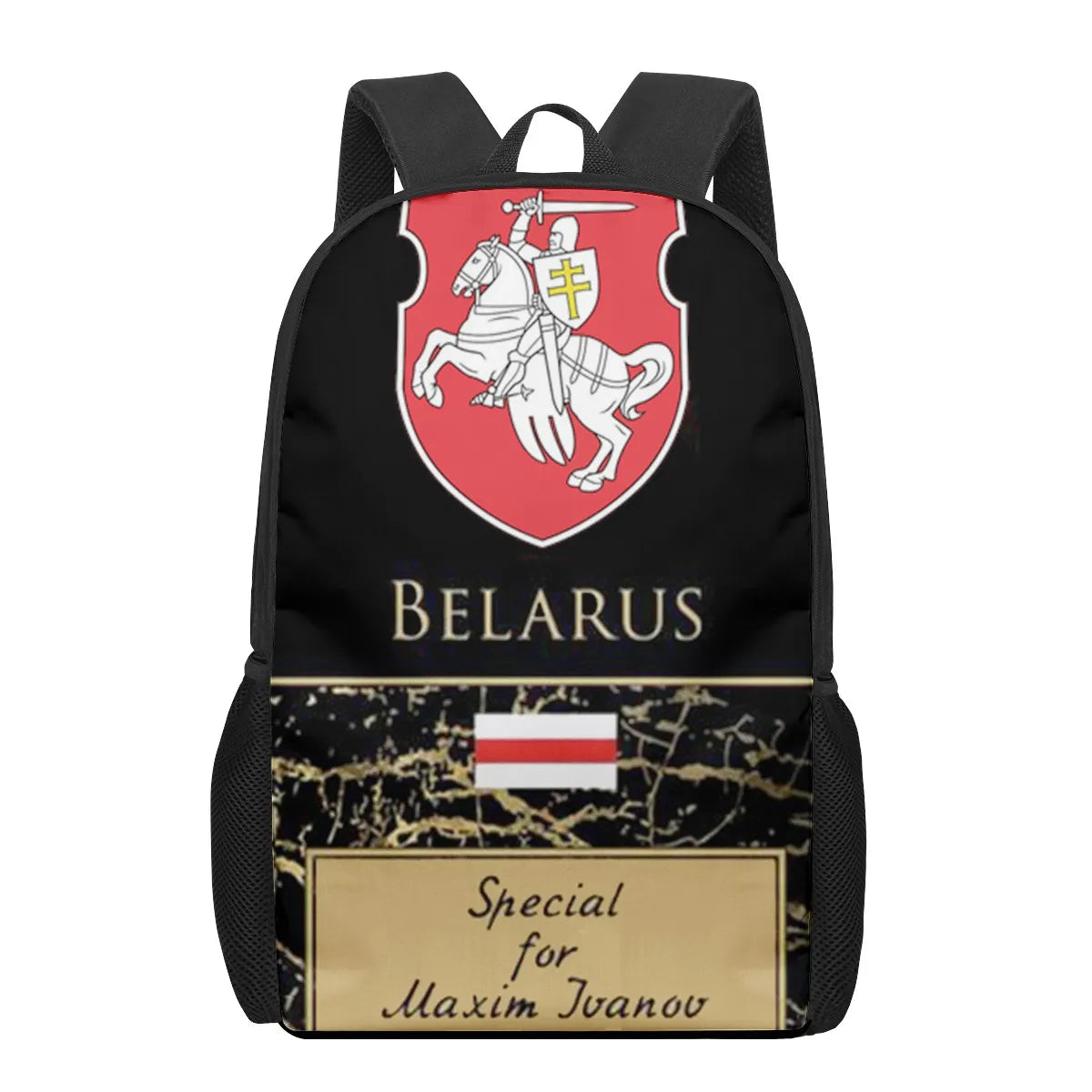 Belarus National Flag 3D Print Book Bag Set for Boys Girls Kids Backpack