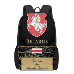 Belarus National Flag 3D Print Book Bag Set for Boys Girls Kids Backpack