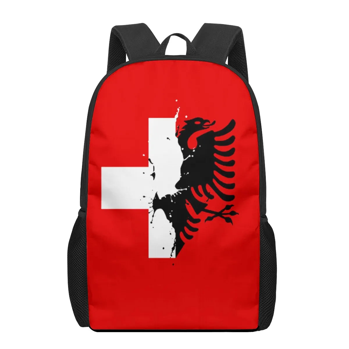 Albania Flag Kids School Bag Printing Backpack Shoulder Bag Boys Girls Book Bags