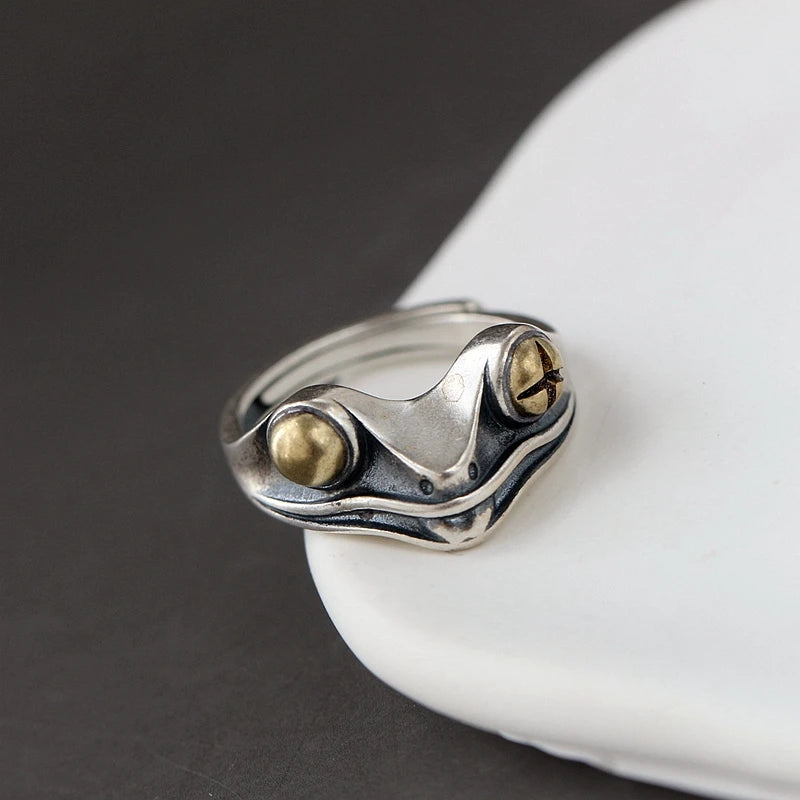 925 Silver Delicate Frog Opening Ring