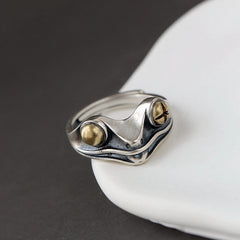 925 Silver Delicate Frog Opening Ring