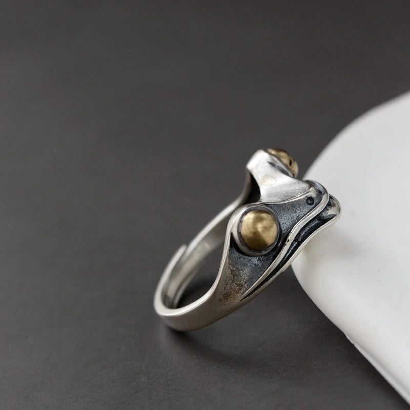 925 Silver Delicate Frog Opening Ring