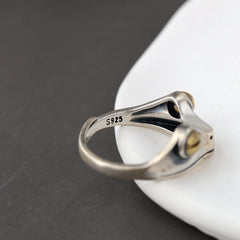 Delicate Frog 925 Silver Opening Ring Adjustable Size