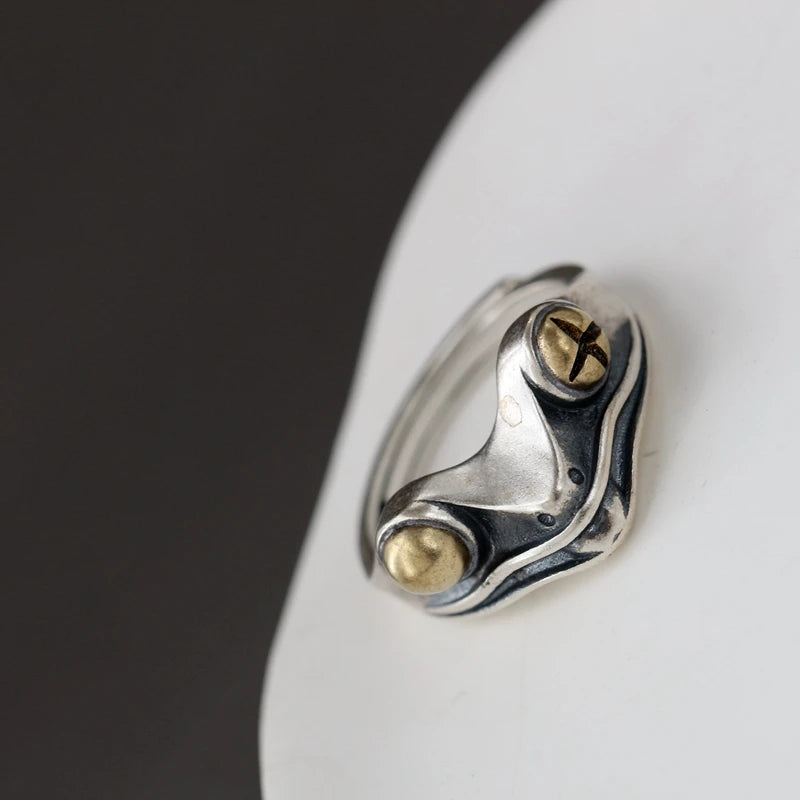 925 Silver Delicate Frog Opening Ring