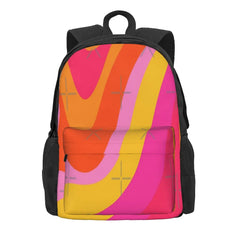Retro 70S Pink & Orange Swirls Backpack Men's Women's Unisex School Bag