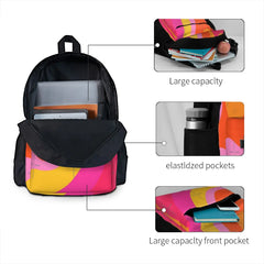 Retro 70S Pink & Orange Swirls Backpack Men's Women's Unisex School Bag