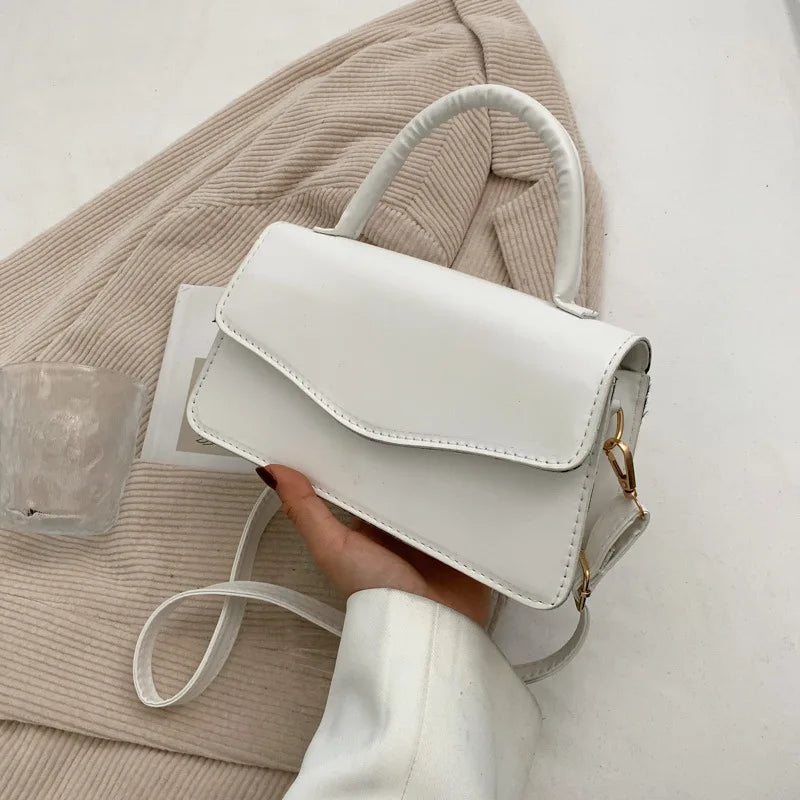 Retro All-match PU Leather Shoulder Bag Women Solid Crossbody Bags